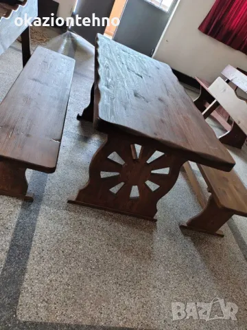 Нови Масивни Дървени Маси 160/80, снимка 2 - Маси - 50184939