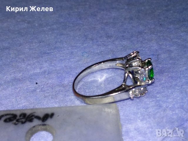 ПРЕКРАСЕН СКЪПОЦЕНЕН ПОСРЕБРЕН МЕДЕН АР НУВО ПРЪСТЕН с ЮВЕЛИРНО ФАСЕТИРАН ПЕРИДОТ и ЦИРКОНИ 37382, снимка 14 - Пръстени - 40689868