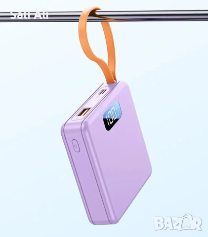 DPLUS 10000mAh Външна Батерия Power Bank Вграден Кабел Type C Дисплей, снимка 9 - Външни батерии - 53658019