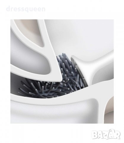 2966 Силиконова четка с поставка за тоалетна чиния - за стена и за под, снимка 2 - Други стоки за дома - 34264661