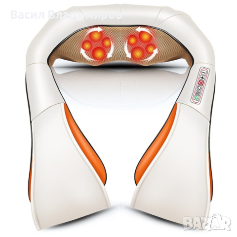Шиацу 4D масажор за врат, гръб, плешки и рамене с функция затопляне, снимка 1 - Масажори - 44599524