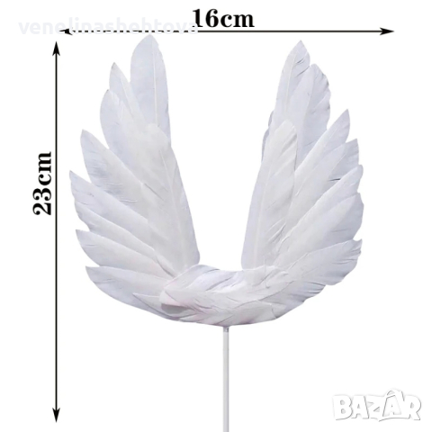 Ангелски крила топер за украса на торта за кръщене, снимка 3 - Други - 44597433