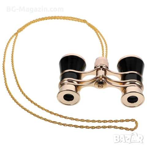 Луксозен театрален бинокъл 3×25 черен с верижка за театър опера концерти балет подарък реквизит, снимка 10 - Други ценни предмети - 50931271