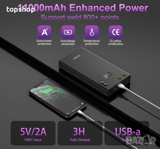 Нов проверен апарат за точково заваряване, Kerpu 11000mAh батерия с LCD екран, регулируема предавка , снимка 6 - Друга електроника - 52380123