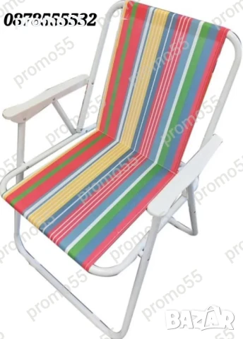 Сгъваем Стол за къмпинг, пикник, плаж Сгъваем градински  стол до 80кг, снимка 17 - Къмпинг мебели - 50471303