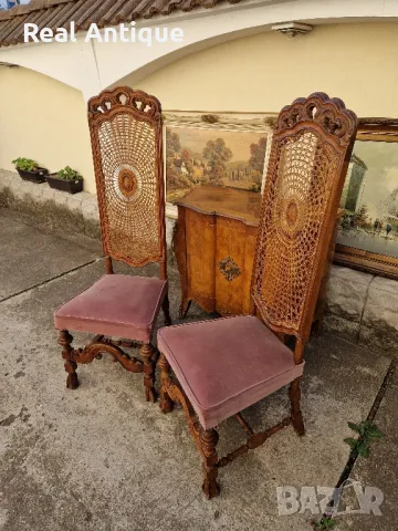 Страхотен чифт антикварни трапезни столове Чипъндейл , снимка 5 - Столове - 47667759