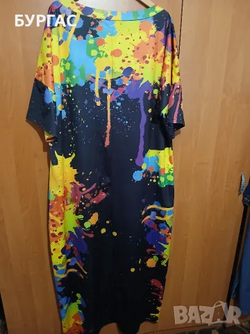 4xl ЕФЕКТНА ЦВЕТНА ДЪЛГА РОКЛЯ, снимка 3 - Рокли - 56057299