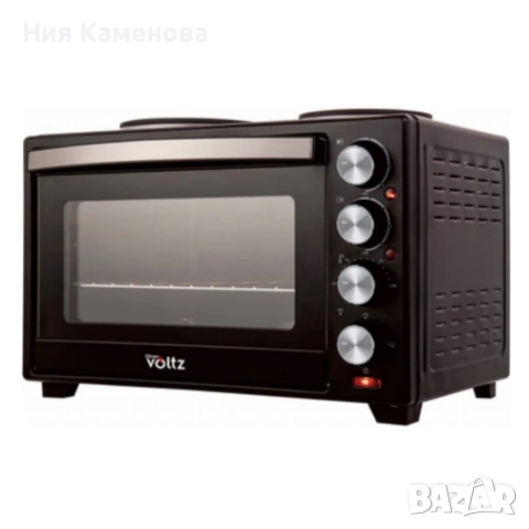 Готварска печка Voltz с фурна и 2 котлона 3200W, компактна електрическа печка за кухня, снимка 8 - Печки, фурни - 53012955