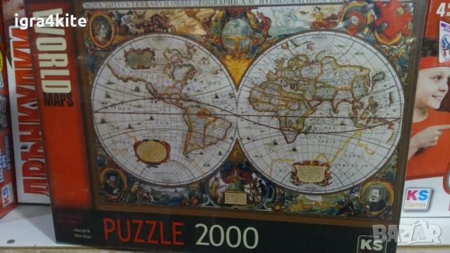 Пъзел 2000 части 17th Century World Map Puzzle , снимка 3 - Игри и пъзели - 36093297