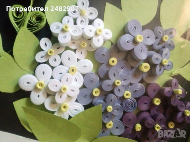 Ръчно изработена арт декорация - квилинг картина, снимка 4 - Декорация за дома - 41530369