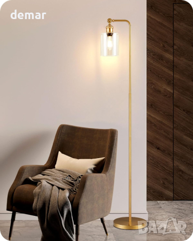 Индустриална подова лампа EDISHINE, 160 см със стъклен абажур, LED,Е27, снимка 9 - Лампиони - 44516671