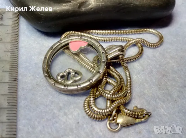 PANDORA Родиран СРЕБЪРЕН МЕДАЛЬОН ПАНДОРА ЦИРКОНИ ЕМАЙЛ и СТЪКЛО с СРЕБЪРНА ВЕРИЖКА СРЕБРО 925 26259, снимка 8 - Колиета, медальони, синджири - 49426341