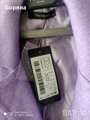 НАМАЛЕН - Trendyol нов елегантен лилав блейзър , снимка 5 - Сака - 44699659