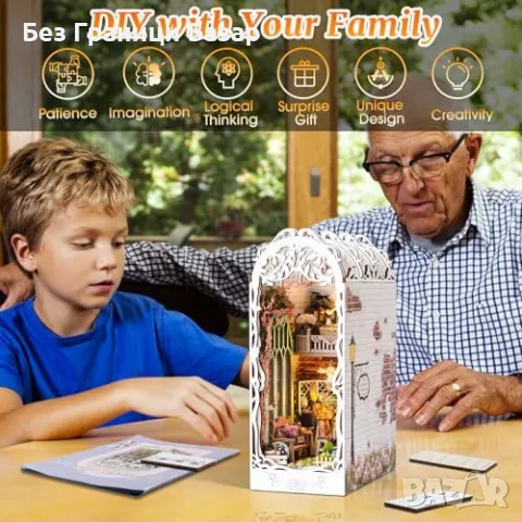 Нова 3D DIY миниатюрна къща с LED светлини - комплект за сглобяване, снимка 4 - Други - 47369105