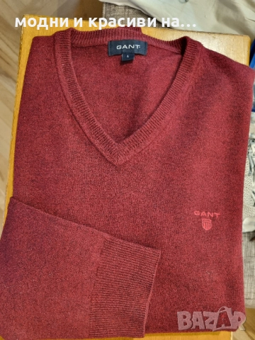 Мъжки пуловер Gant агнешка вълна, размер L