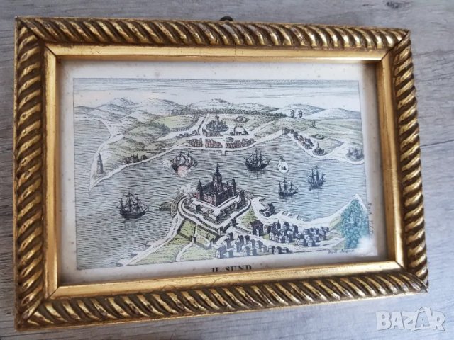 Стари литографии в рамка - 3 броя, снимка 4 - Антикварни и старинни предмети - 48556223