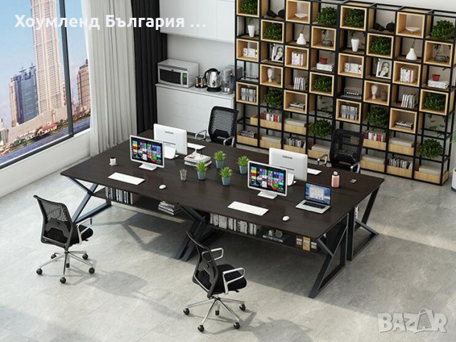 Масивно бюро тип офис маса за компютър с рафт, снимка 4 - Бюра - 41060054