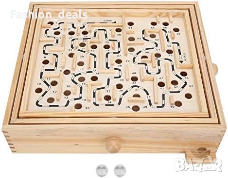 Нова Дървена образователна играчка лабиринт с две топки/ Възрастни деца/Подарък, снимка 9 - Образователни игри - 41540992
