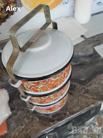 Касетка за носене на храна – желязна емайлирана, , снимка 8 - Кутии за храна - 56074389