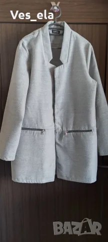 Boohoo сиво дълго отворено сако