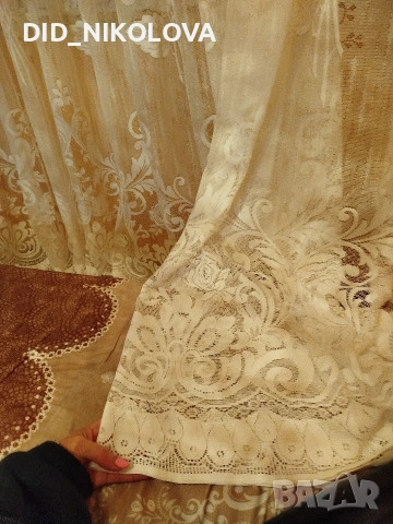 Бяло дантелено перде, снимка 2 - Пердета и завеси - 53844212