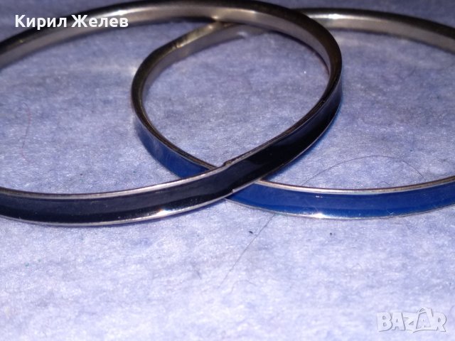 ДВЕ ЕЛЕГАНТНИ МОДНИ АРТ СТОМАНЕНИ ГРИВНИЧКИ СИНЯ и ЧЕРНА 37964