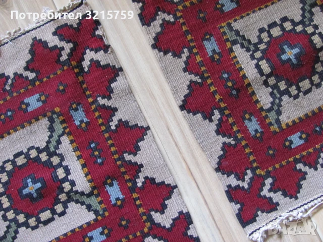 19 век ръчно тъкани килимчета, постелки, стъпки 40х34 см., снимка 5 - Антикварни и старинни предмети - 50929993