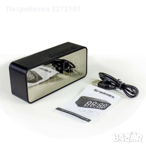 Безжичен LED огледален Bluetooth високоговорител,часовник,будилник,дата,радио и др. , снимка 2 - Bluetooth тонколони - 41015232