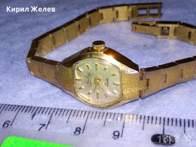 Ambre QUARTZ ПОЗЛАТЕН ДАМСКИ КВАРЦОВ МАРКОВ ВИНТИДЖ ЧАСОВНИК ТИП ГРИВНА 37205, снимка 3 - Дамски - 40196518