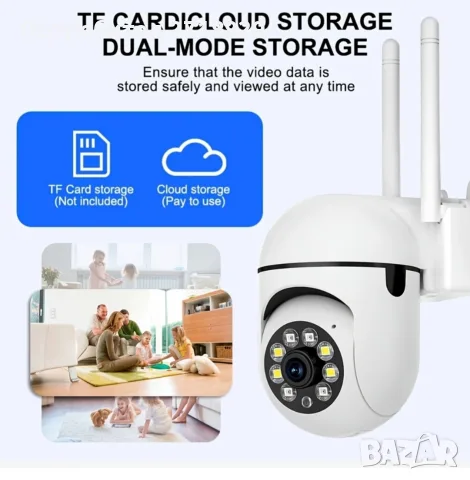 2 броя WiFi Камери за Наблюдение,Камери за видеонаблюдение. 1080P HD, Външни, 4.0Х Зум, снимка 7 - IP камери - 55984770