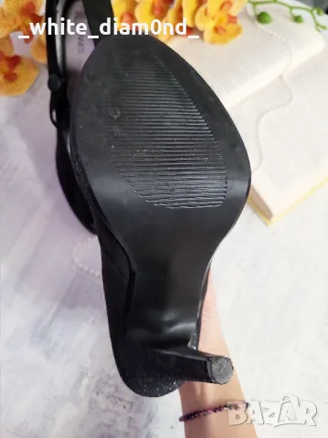 Бутикови черни дамски обувки на ток номер 38 , снимка 2 - Дамски обувки на ток - 49188372