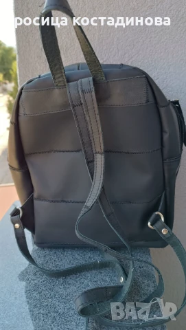 Дамска черна раница естествена кожа Nickels, снимка 2 - Чанти - 50832197