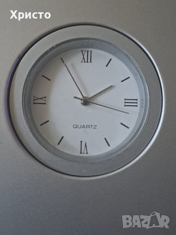 часовник метален матов сребрист за бюро, кварц, внос от Германия, масивен и доста тежък, снимка 8 - Луксозни - 39194155
