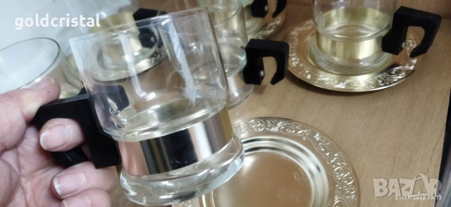 Ретро стъклени чаши за чай , снимка 3 - Антикварни и старинни предмети - 38806098
