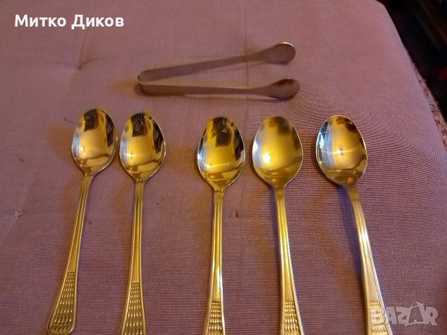 Малки лъжички нови на Петко Денев  от соца 5 броя 142 ММ с пенеста за храна , снимка 2 - Прибори за хранене, готвене и сервиране - 53565658