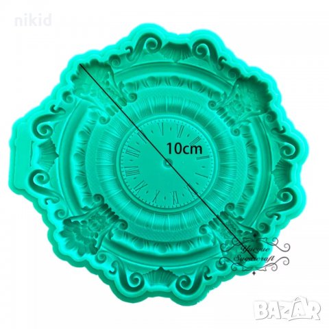 Масивен ретро часовник силиков молд форма фондан шоколад гипс смола декор, снимка 4 - Форми - 35919197