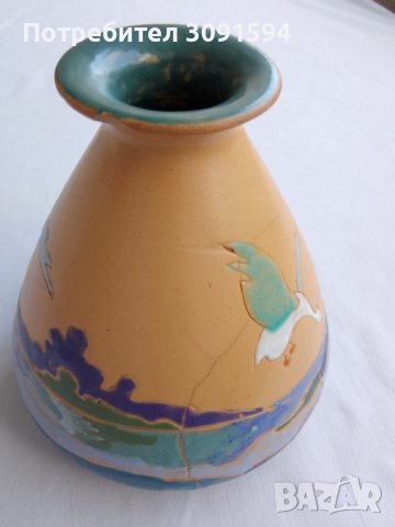 Ваза майолика подписана от автора -1930г, снимка 14 - Други ценни предмети - 41017757