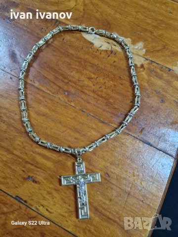 Златен Ланец с Кръст, снимка 8 - Колиета, медальони, синджири - 41679197