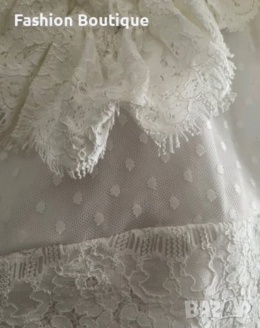 Елегантна бяла дантелена рокля , снимка 8 - Рокли - 39881466