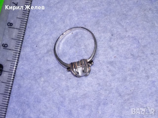СКЪПОЦЕНЕН СРЕБЪРЕН ПРЪСТЕН СРЕБРО 925 с ЮВЕЛИРНО ШЛИФОВАН КАМЪК БЯЛО КОТЕШКО ОКО 38428, снимка 5 - Пръстени - 41388930
