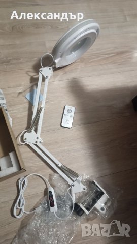 Лед лампа с лупа за бюро. Козметична лампа с лупа лесен монтаж универсален 