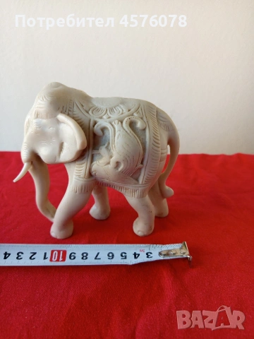 фигура на слон от сапунен мрамор, снимка 4 - Антикварни и старинни предмети - 53766095