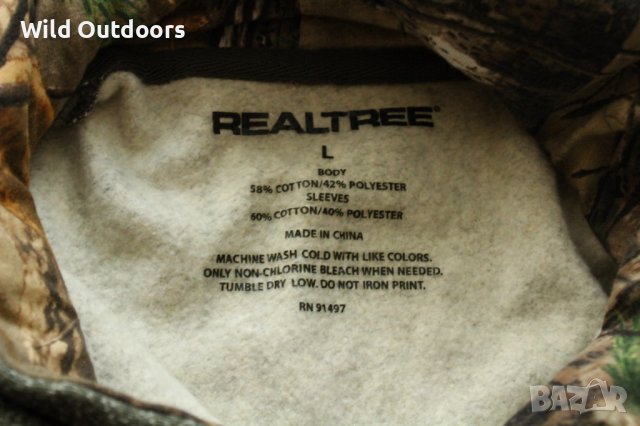 REALTREE - мъжки ловен суичър, размер L, снимка 4 - Екипировка - 42224426