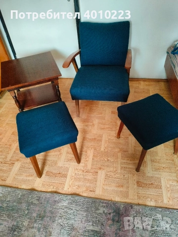 фотьойл, 2 табуретки и масичка