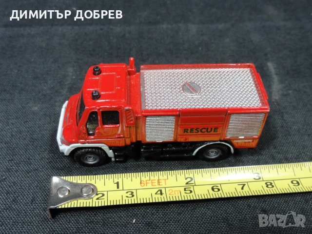 МЕТАЛНА КОЛИЧКА ПОЖАРНА КОЛА MERCEDES UNIMOG SIKU, снимка 7 - Колекции - 53151732