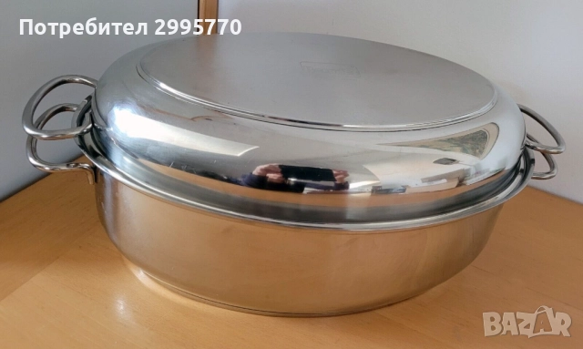 Тава тенджера с метален капак 2 във 1 