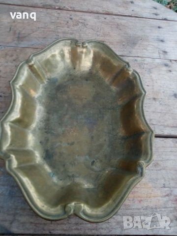Винтидж месингова чиния немска 60-те години от средата на века, снимка 1