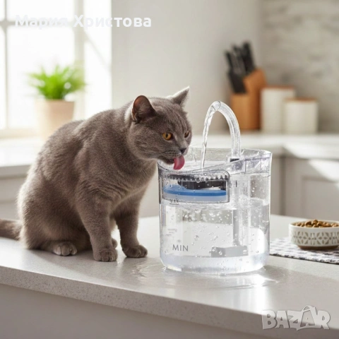 Автоматичен електрически фонтан с функция диспенсър за вода, за домашни любимци, снимка 4 - Други - 53473229