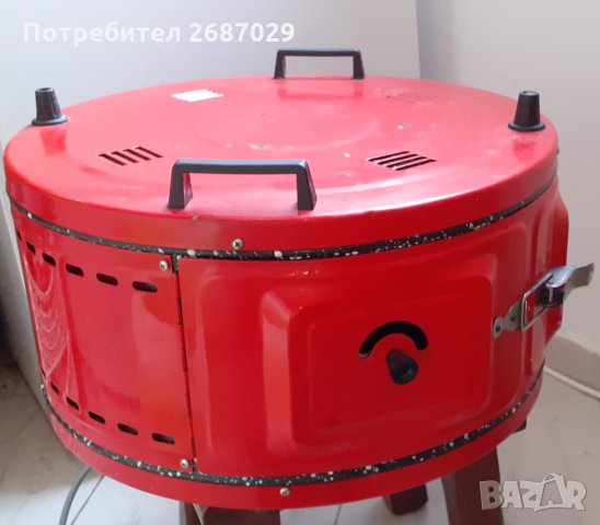Електрическа  фурна за печене, за голяма тава, готварска печка, червен цвят
