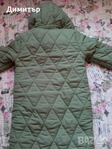 Зелена дамска зимна шуба 164 см. - ново, снимка 7 - Якета - 52007071